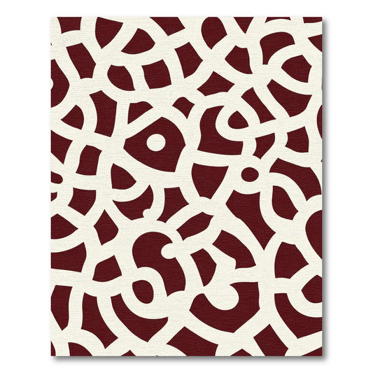 Crimson Interlocking Swirls Rug