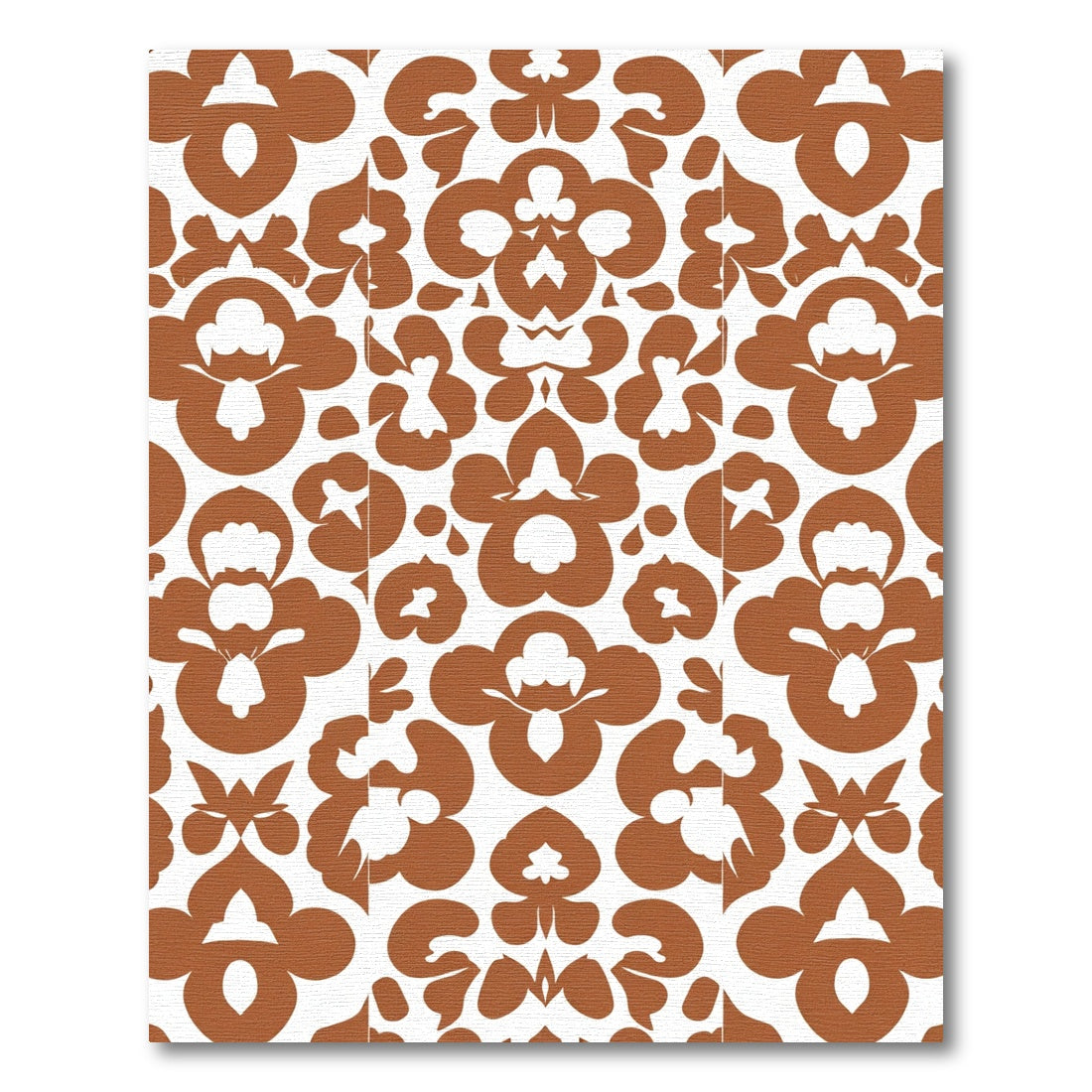 Terracotta Floral Blown Bloom Medallion Rug