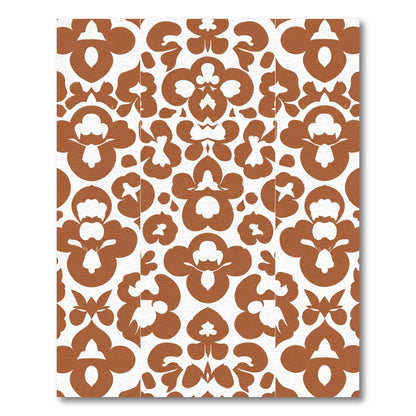 Terracotta Floral Blown Bloom Medallion Rug
