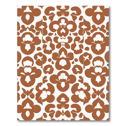 Terracotta Floral Blown Bloom Medallion Rug
