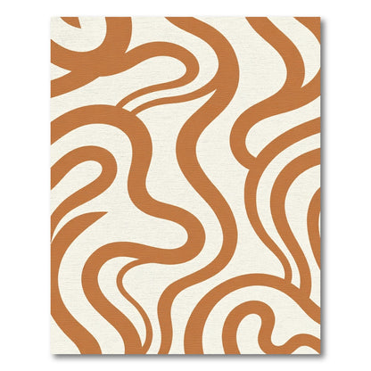 Desert Swirl Abstract Curved Lines Rug