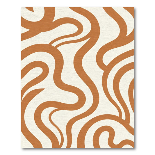 Desert Swirl Abstract Curved Lines Rug