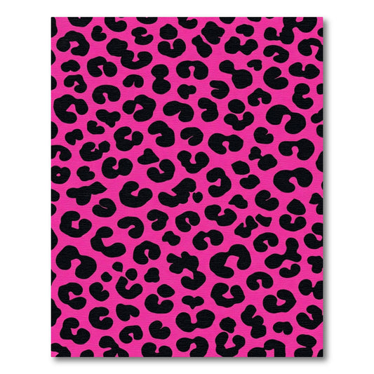 Bold Hot Pink Black Leopard Spot Rug