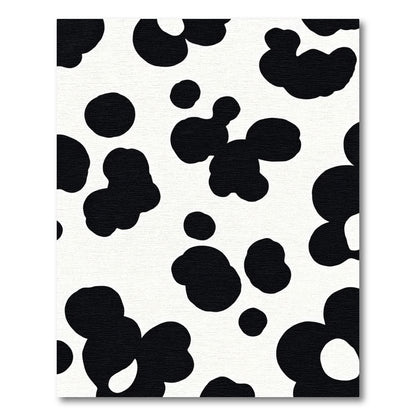Bold Black White Spots Rug