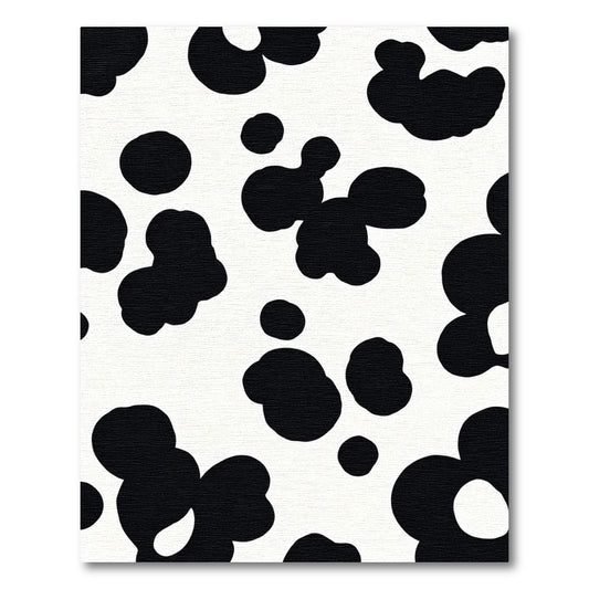 Bold Black White Spots Rug