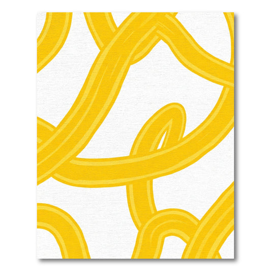 Bold Yellow Abstract Swirl Rug