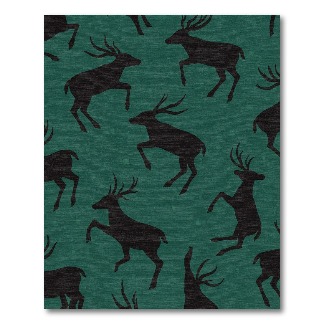 Deep Teal Silhouette Deer Repeating Rug