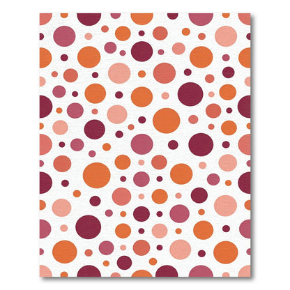 Red Orange Pink Polka Dot Scatter Rug