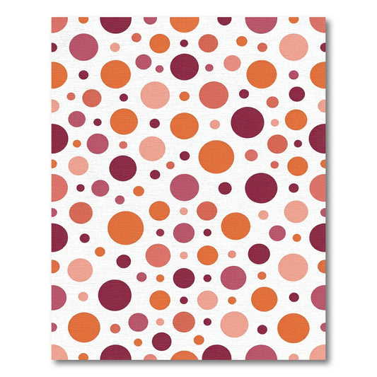 Red Orange Pink Polka Dot Scatter Rug