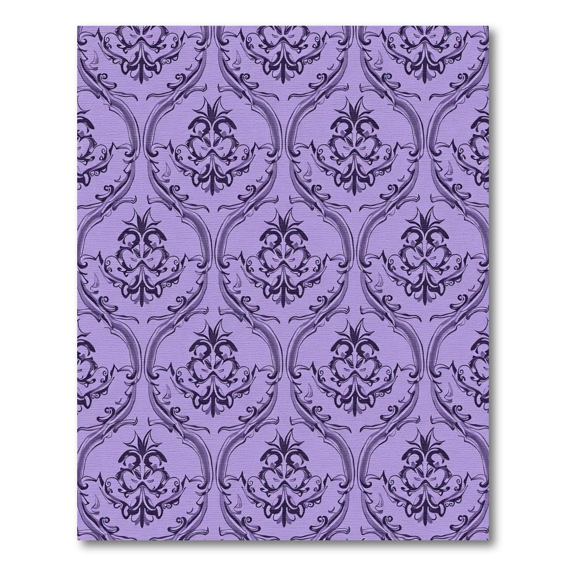 Elegant Lavender Damask Flourish Rug