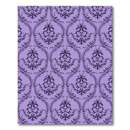 Elegant Lavender Damask Flourish Rug