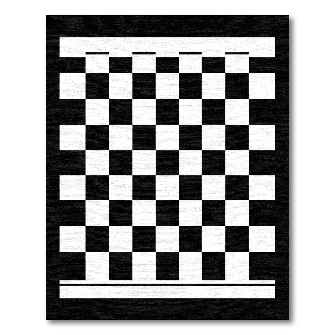 Bold Black White Checkerboard Squares Rug