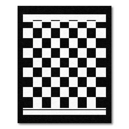 Bold Black White Checkerboard Squares Rug