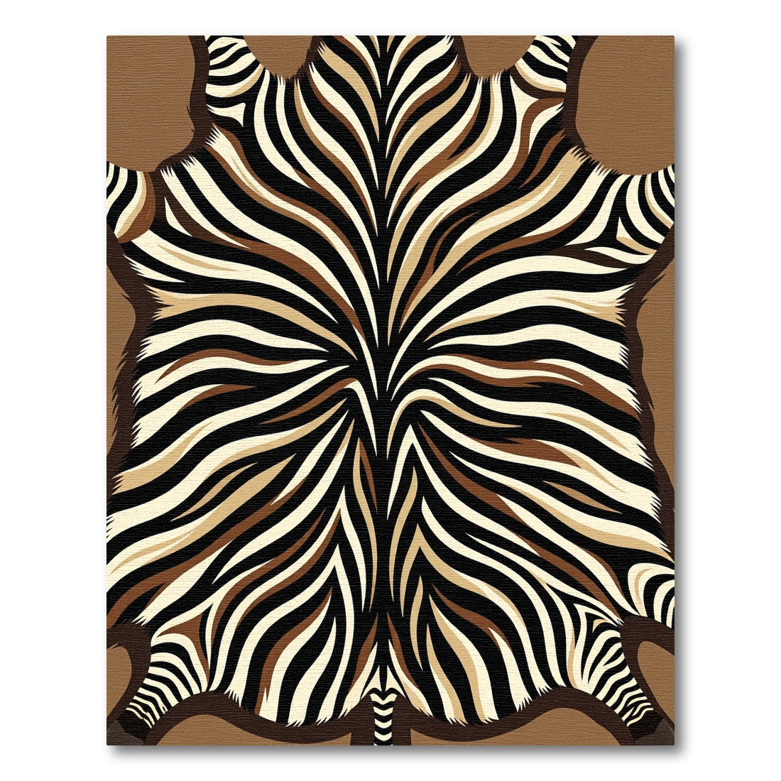 Bold Earthy Zebra Stripe Hide Rug