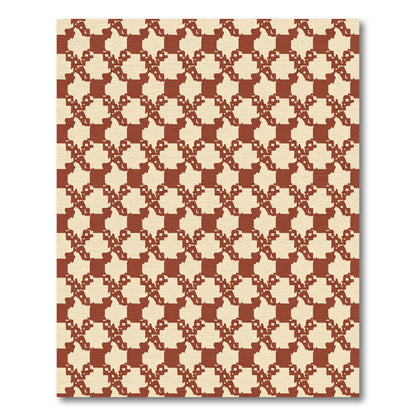 Rustic Red Beige Lattice Rug