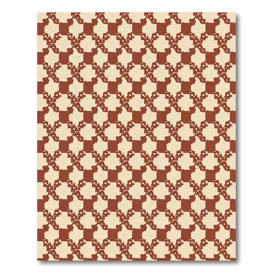 Rustic Red Beige Lattice Rug