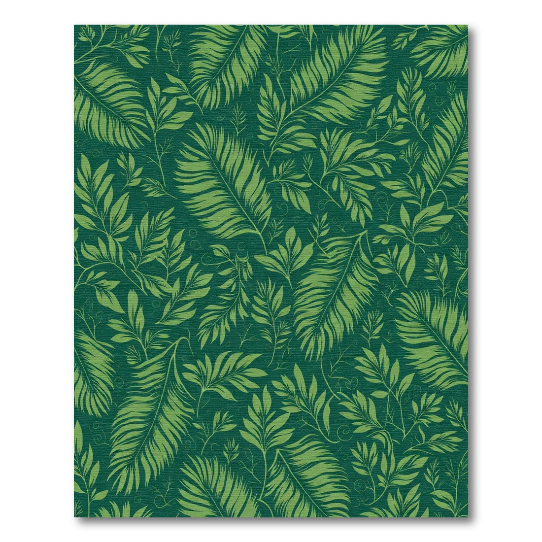 Vibrant Green Leafy Botanical Cover Rug