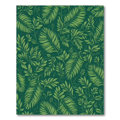 Vibrant Green Leafy Botanical Cover Rug