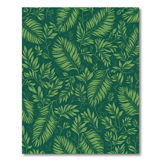 Vibrant Green Leafy Botanical Cover Rug