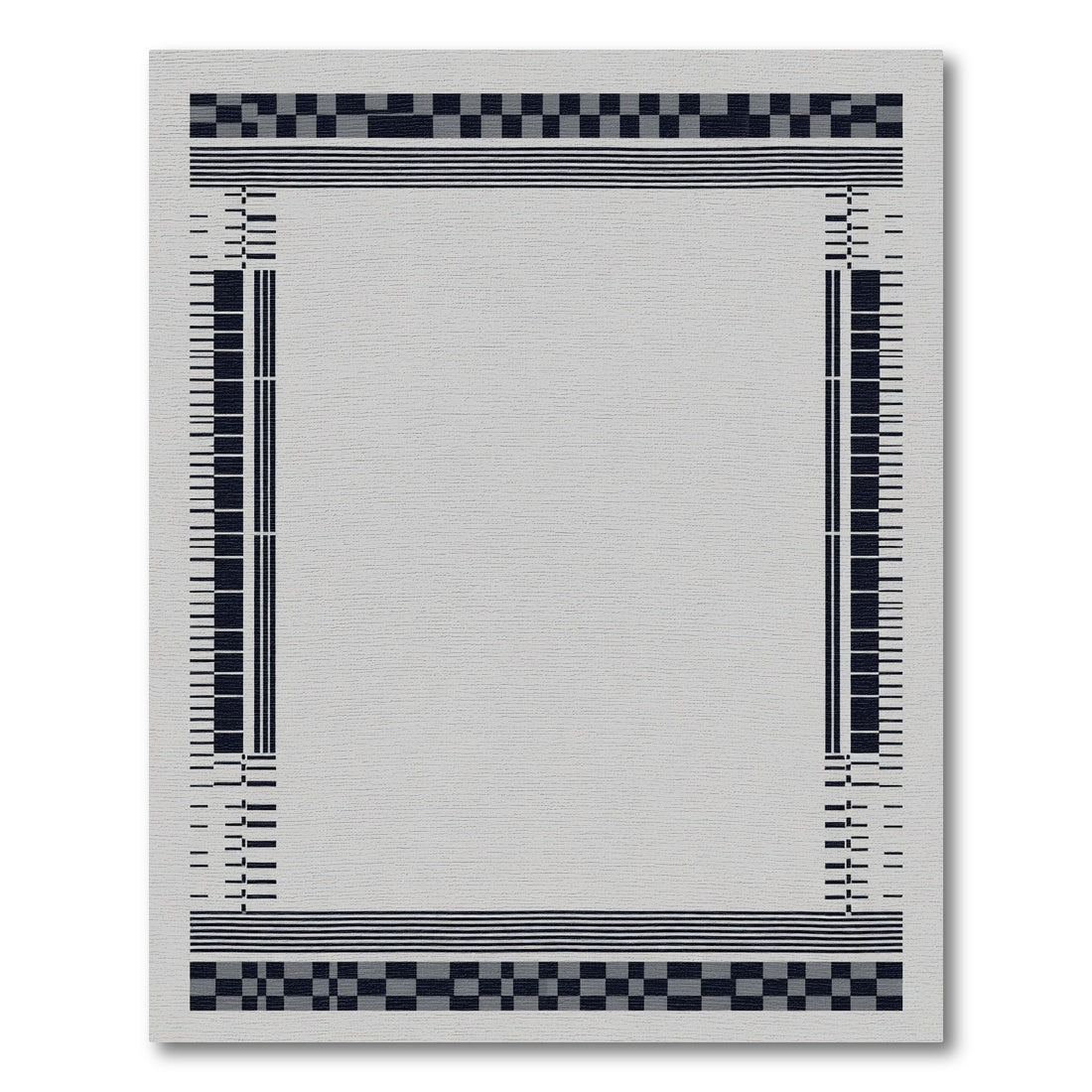 Geometric Gray Black Contemporary Rug
