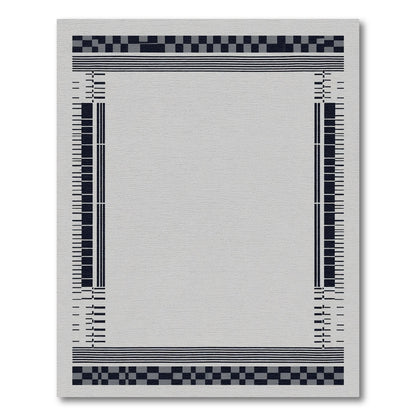 Geometric Gray Black Contemporary Rug
