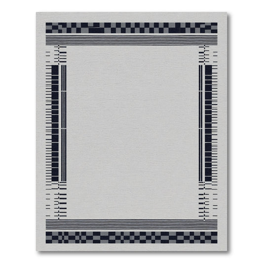Geometric Gray Black Contemporary Rug