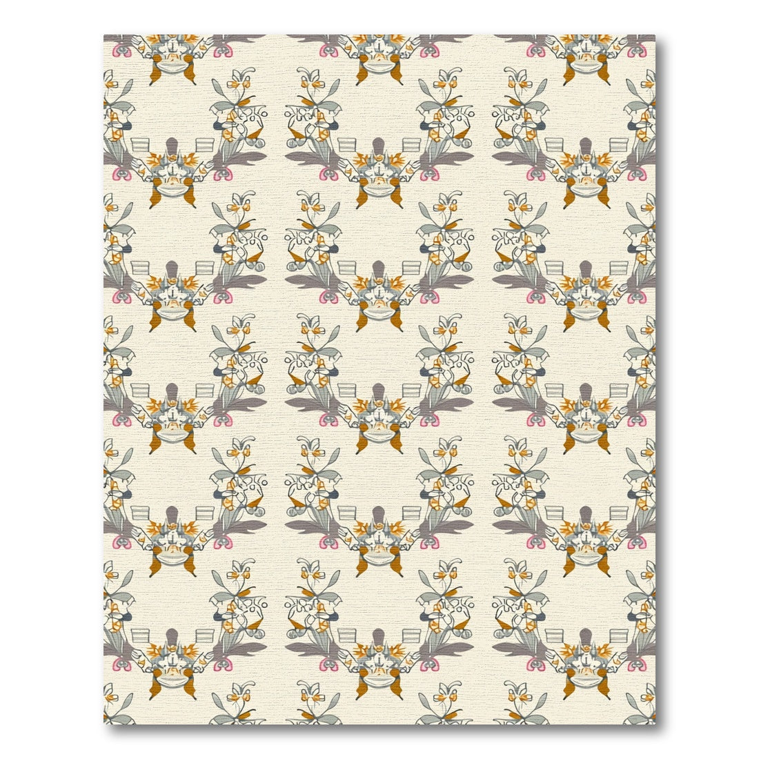 Eclectic Ochre Floral Garland Rug