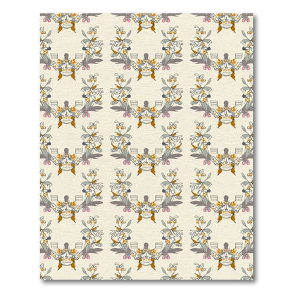 Eclectic Ochre Floral Garland Rug