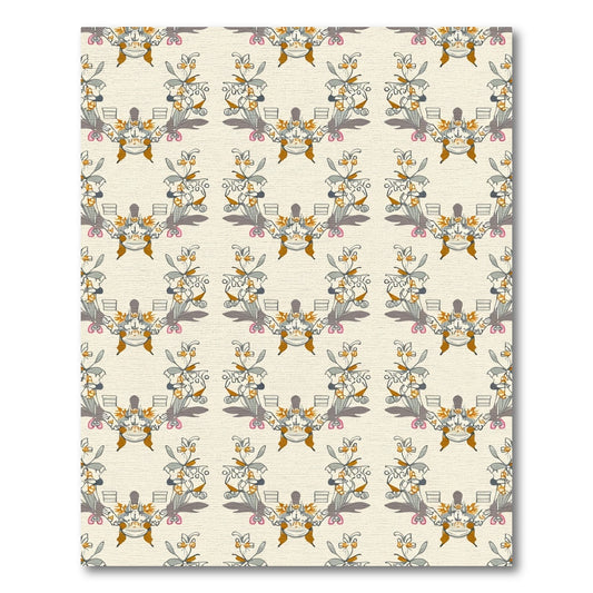 Eclectic Ochre Floral Garland Rug
