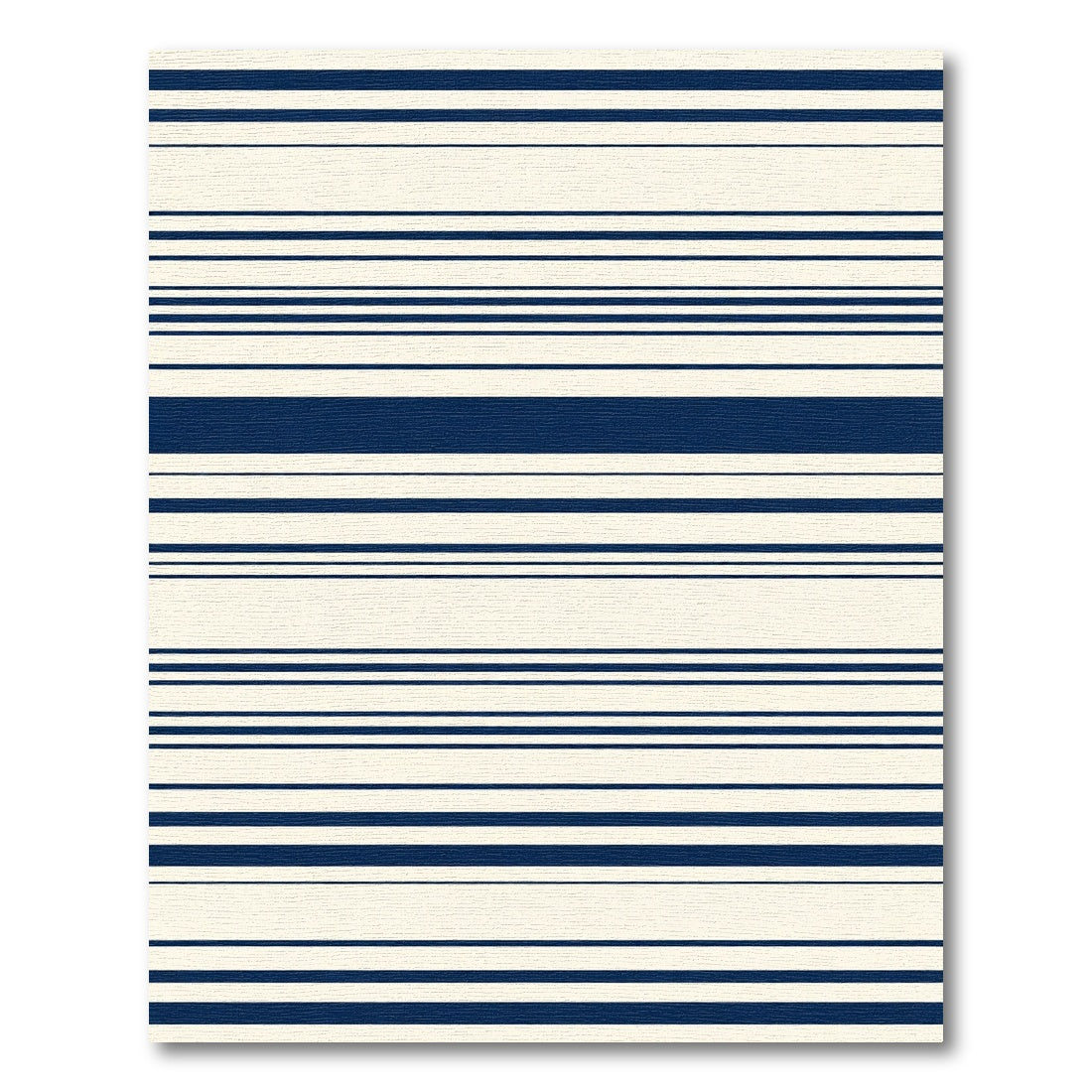 Navy Cream Horizontal Stripe Rug