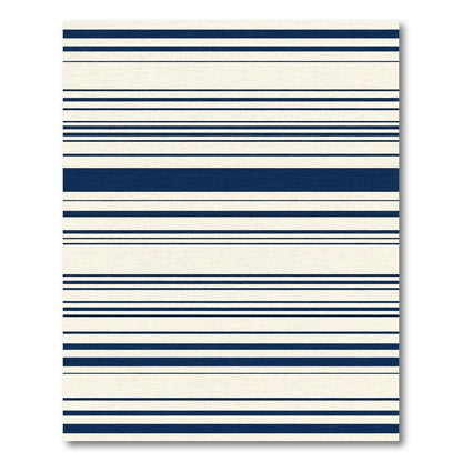Navy Cream Horizontal Stripe Rug