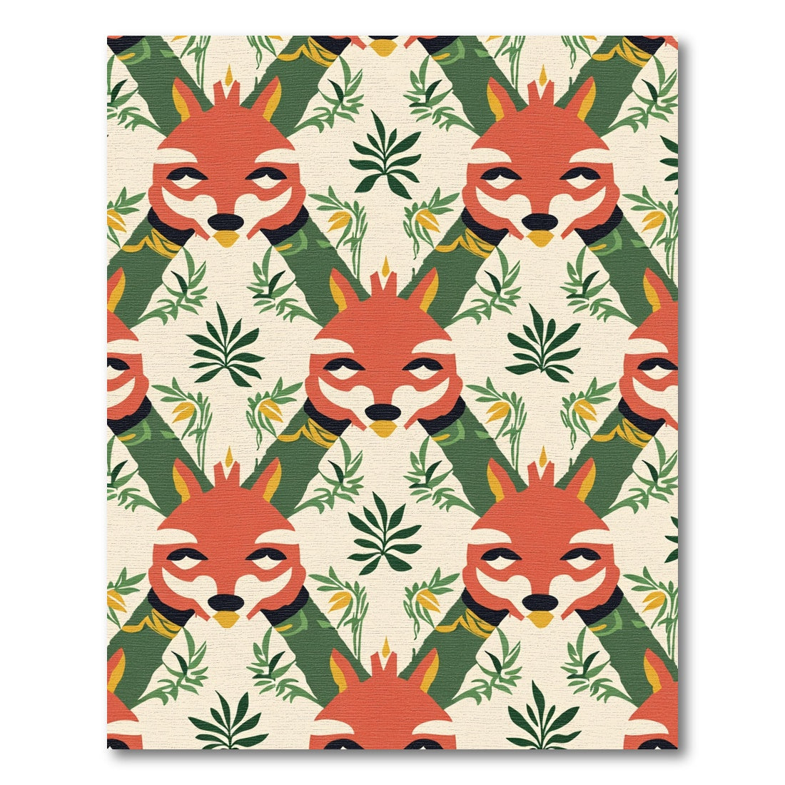 Orange Fox Cub With Green Foliage Rug