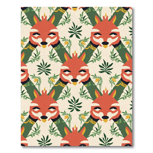 Orange Fox Cub With Green Foliage Rug