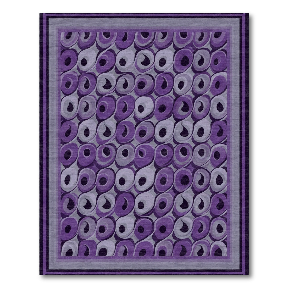 Groovy Purple Swirl Geometric Rug
