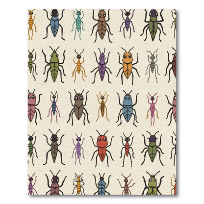 Whimsical Insect Collection Colorful Creatures Rug