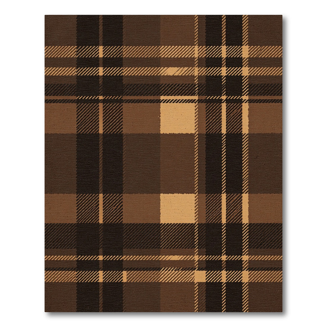 Classic Brown Tartan Plaid Check Rug
