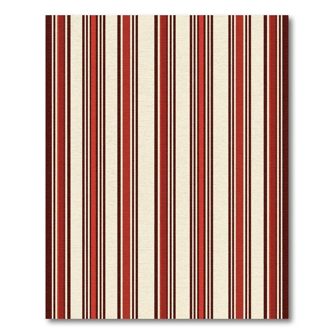 Bold Red Cream Striped Rug