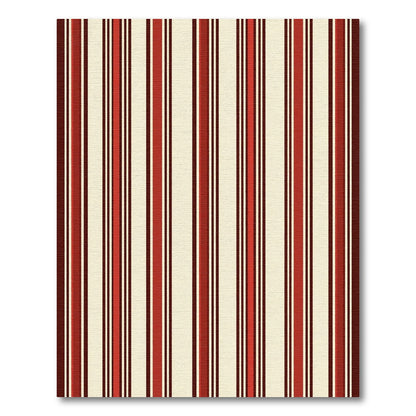 Bold Red Cream Striped Rug