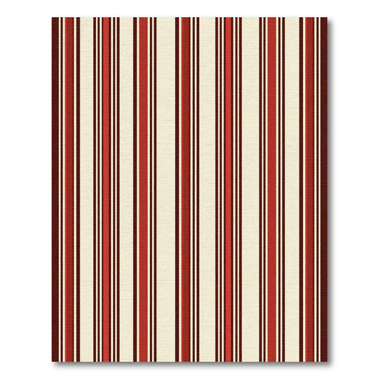 Bold Red Cream Striped Rug