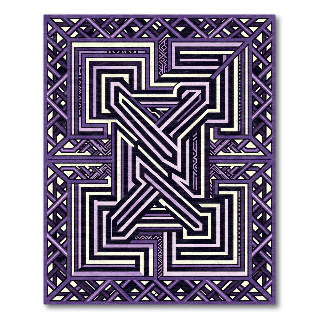 Geometric Lavender Interlocking Maze Rug