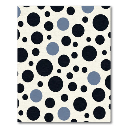 Diverse Blue Black Polka Dot Rug