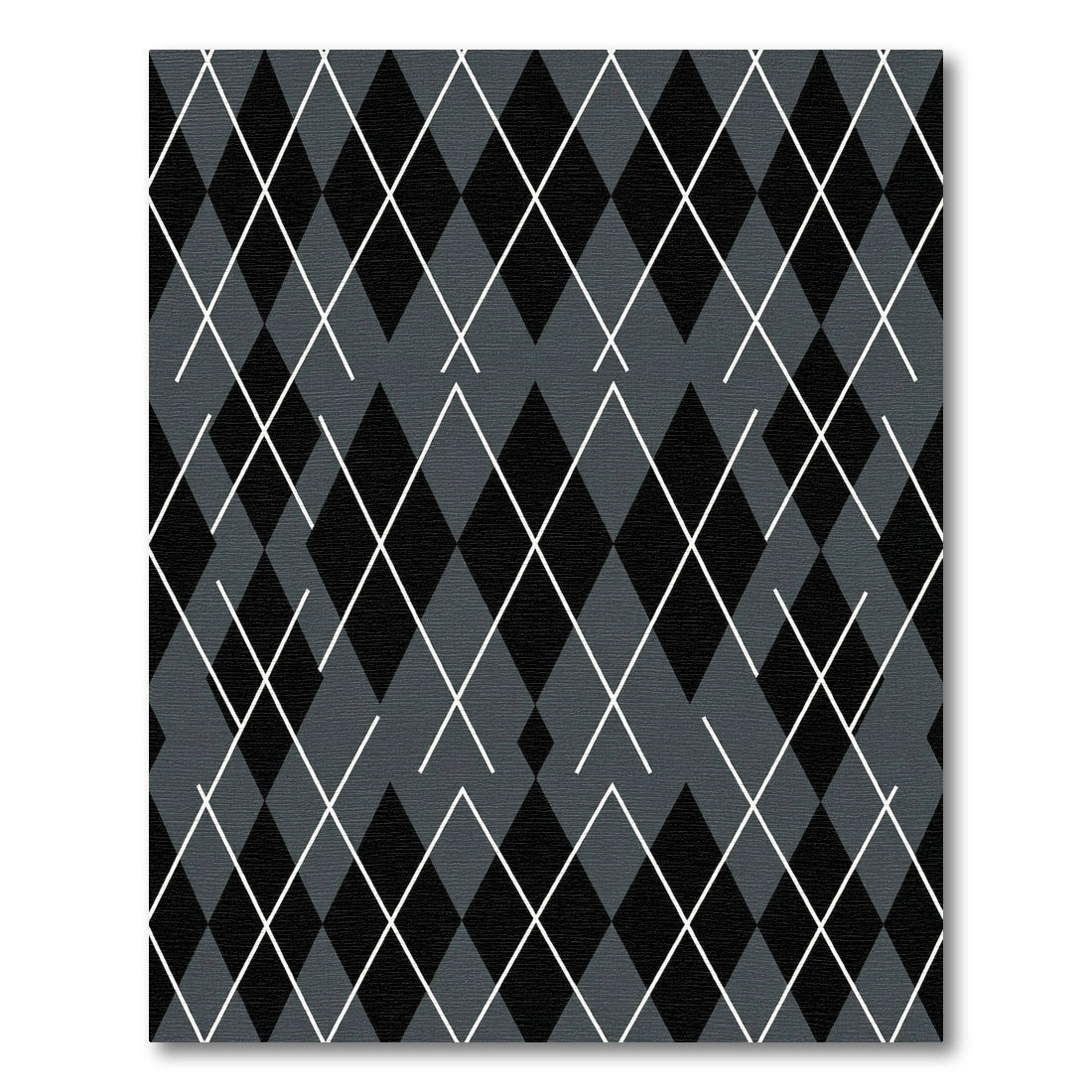 Classic Grey Black Diamond Lines Rug