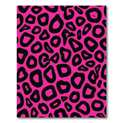 Pink Black Leopard Spots Rug