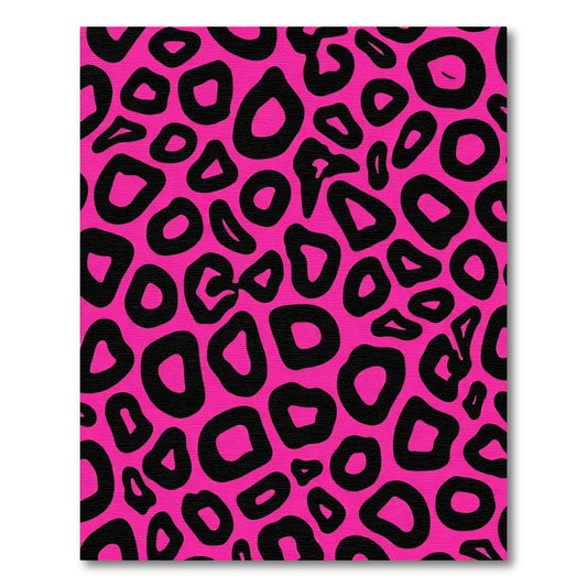 Pink Black Leopard Spots Rug