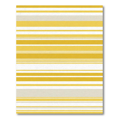 Golden Yellow Horizontal Stripe Accent Rug