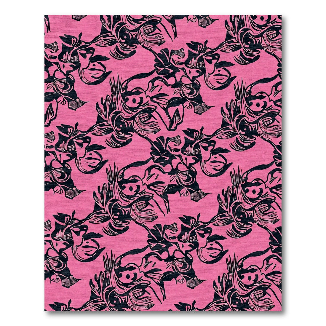 Baroque Pink Floral Swirl Reminiscence Rug