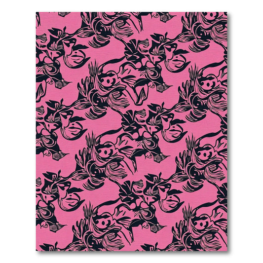 Baroque Pink Floral Swirl Reminiscence Rug