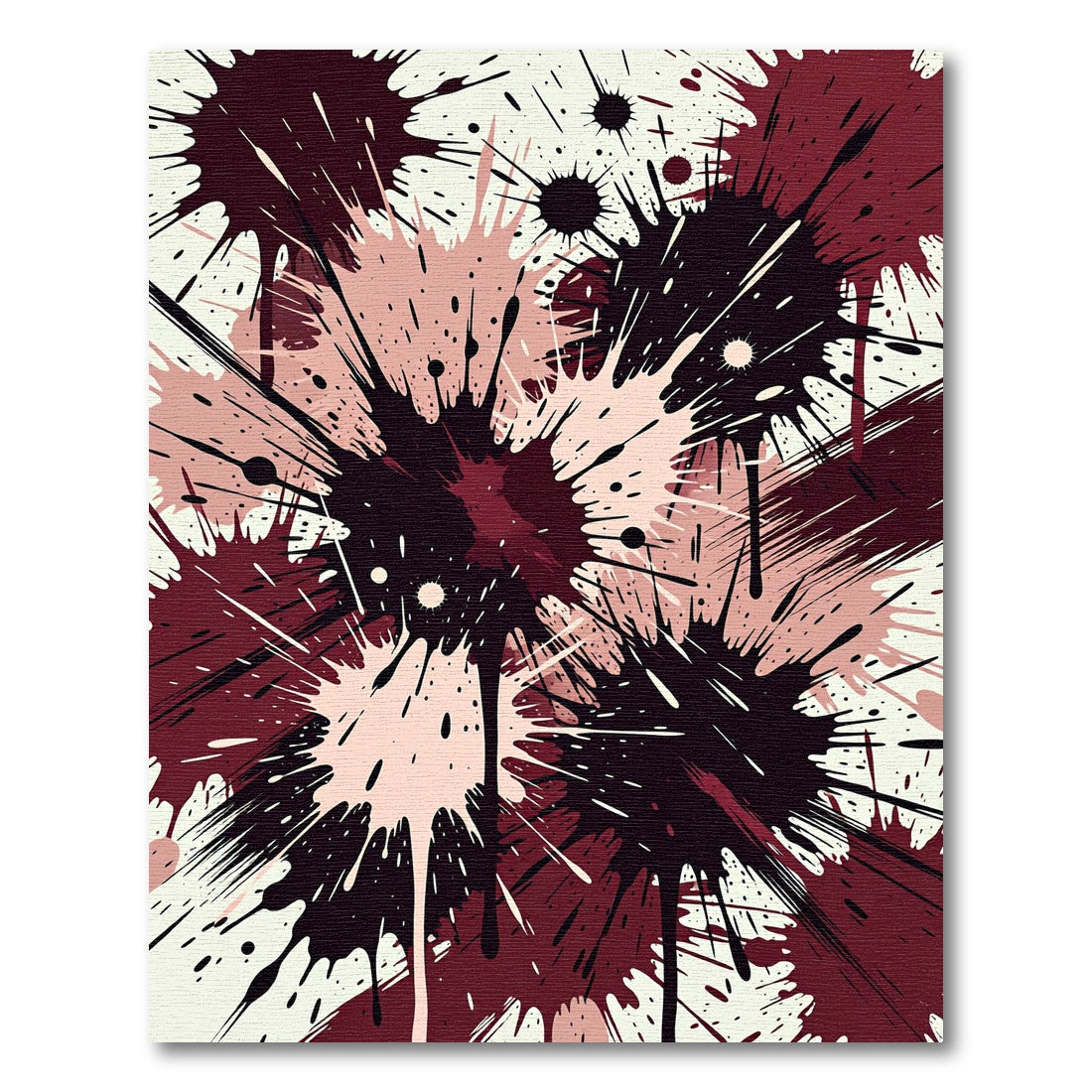 Crimson Burgundy Splatter Explosions Rug