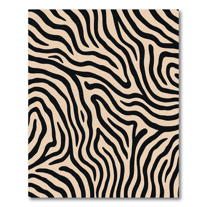 Beige Black Animal Stripe Rug