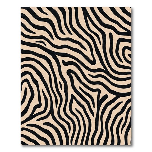 Beige Black Animal Stripe Rug